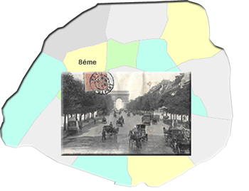 Cartes postales anciennes île de France : Cartes postales anciennes Paris 75 : 8ème arrondissements